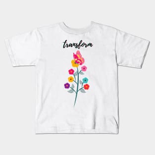 transform- flowers and butterfly Kids T-Shirt